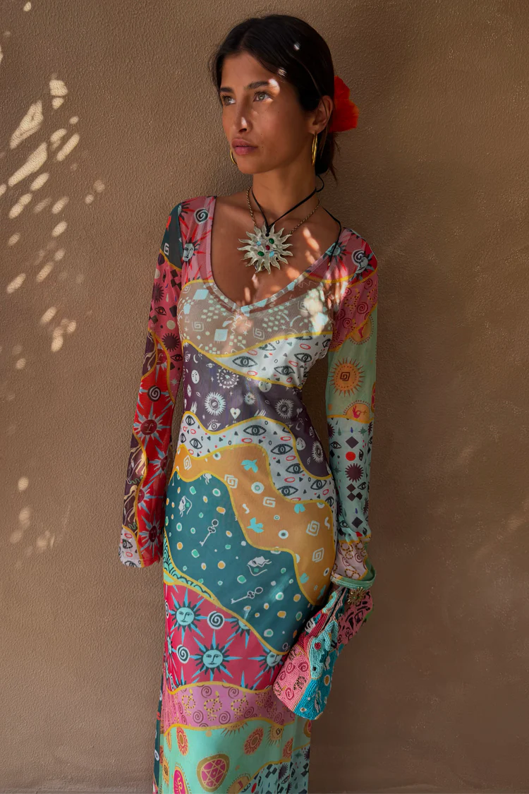 Pastel Morocco Mesh Vivi Dress - Image 9