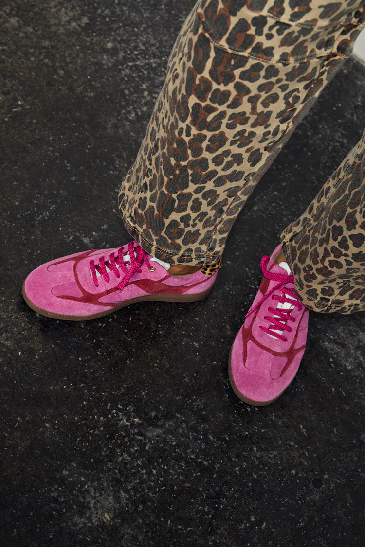 Pink and Red Leather Trainer - Image 3