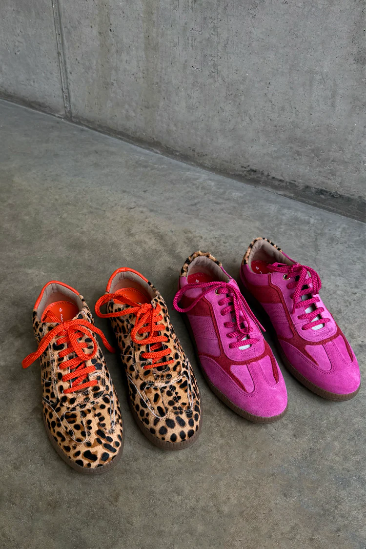 Pink and Red Leather Trainer - Image 9