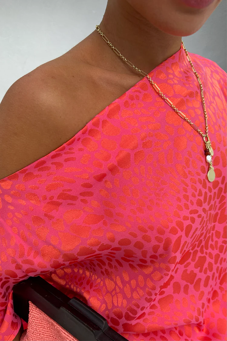 Pink Animal Jacquard Mini Tilly Dress - Image 3