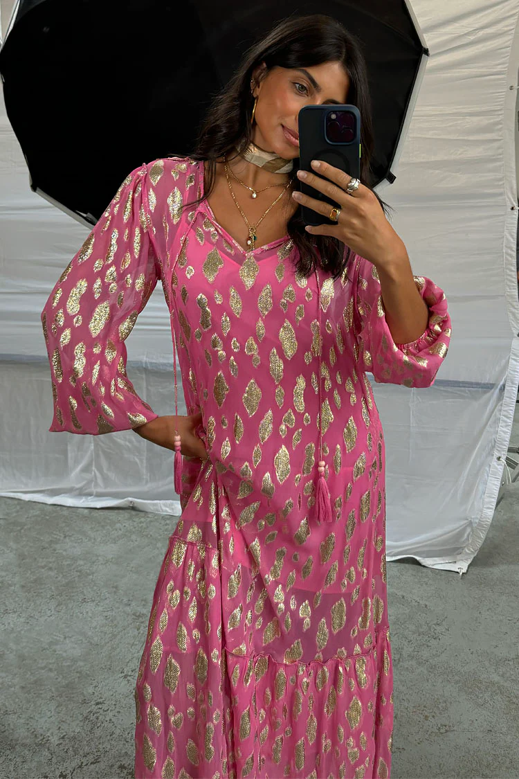 Pink Jacquard Harmony Dress Petite - Image 6