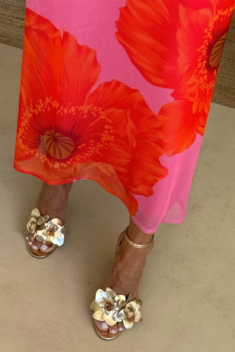 Pink Poppy Sleeveless Mesh Dress - Image 11