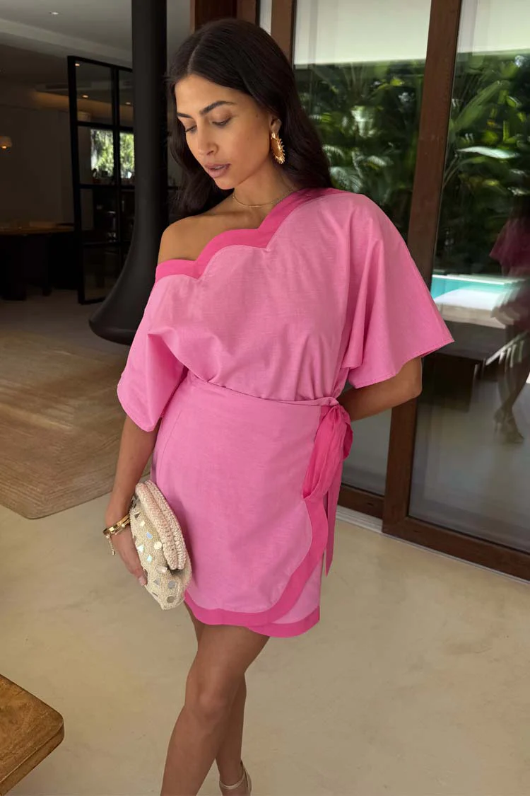 Pink Scallop Mini Jaspre Skirt - Image 5