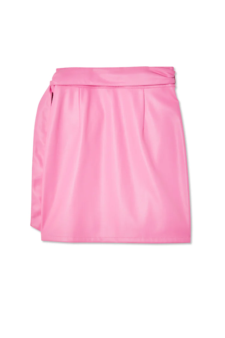Pink Vegan Leather Mini Jaspre Skirt - Image 9