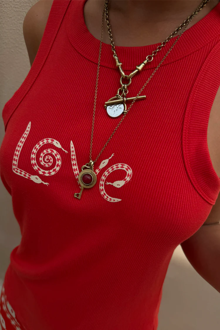 Red Snake Love Rib Tank - Image 3