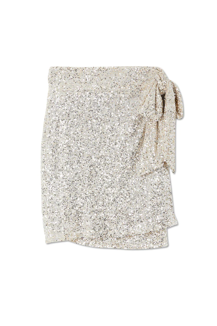 Silver Sequin Mini Jaspre Skirt - Image 10