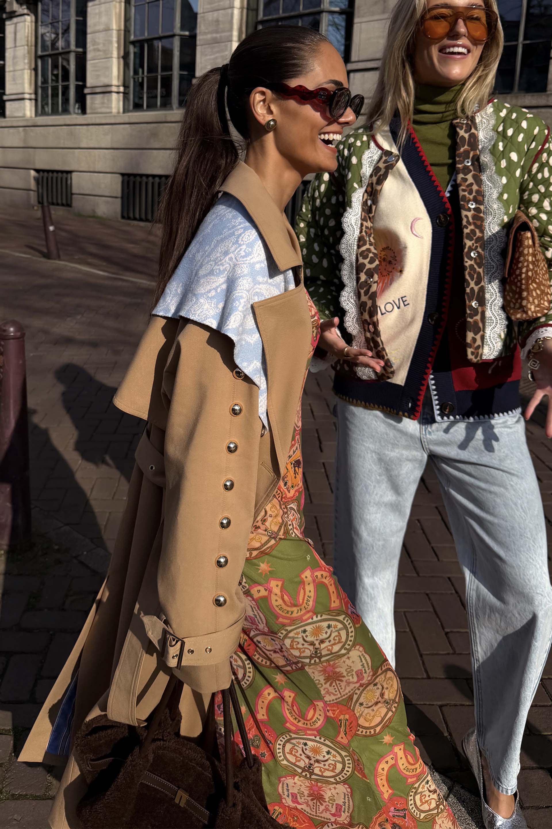 Tan Trench Coat with Gold Studs - Image 6