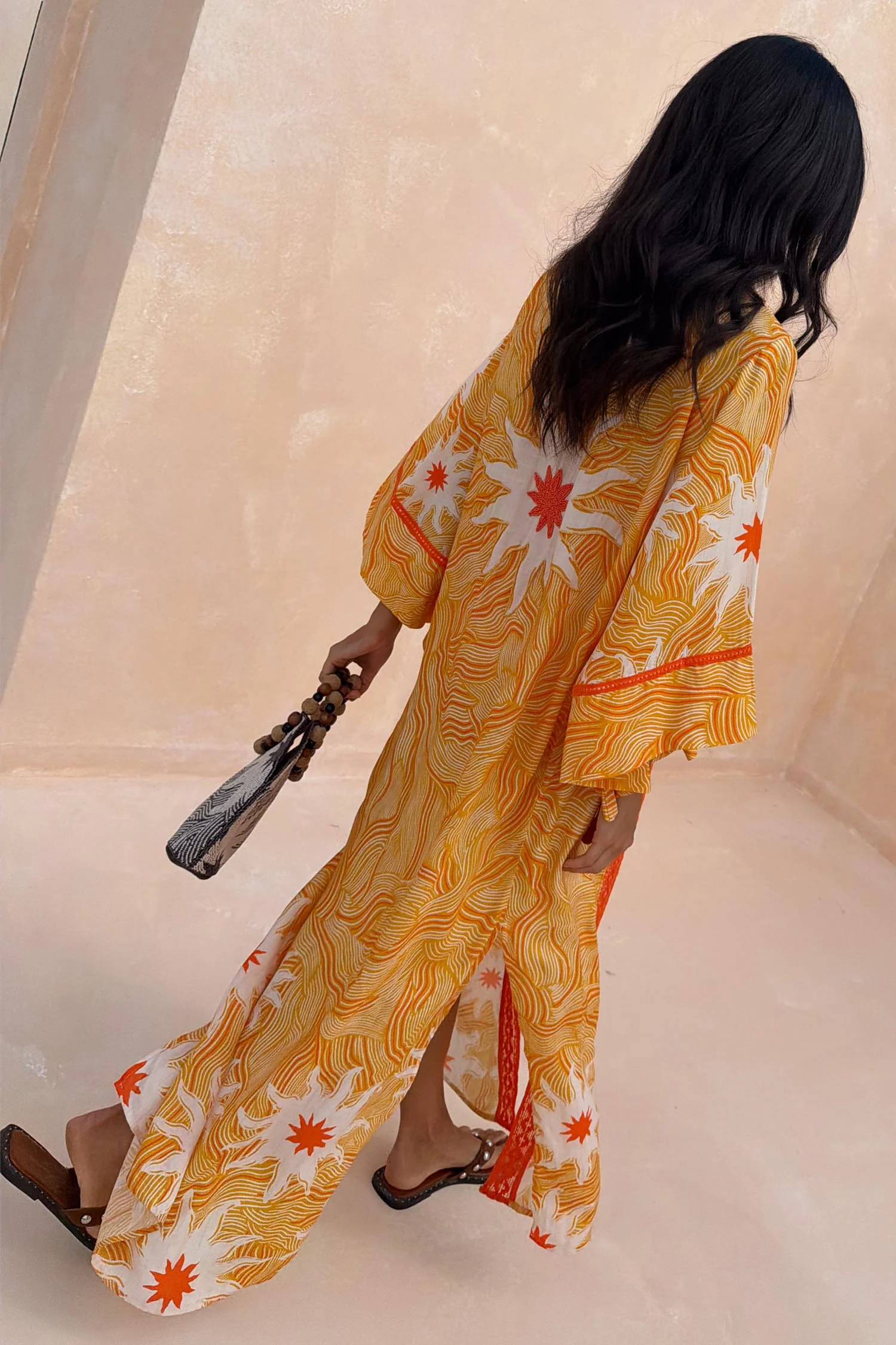 Yellow Sun Kimono with Beading - Image 5